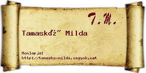 Tamaskó Milda névjegykártya